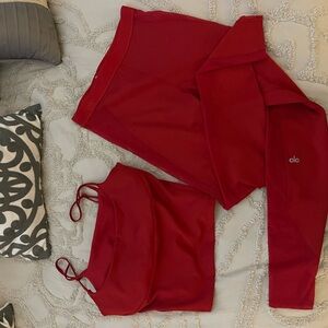Alo Yoga red matching set